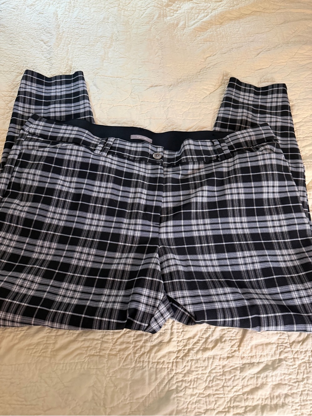 Maurices Black & White Plaid Straight Leg Pants 22W NWOT - Picture 2 of 4